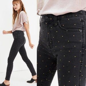 Madewell 10" High-Rise Skinny Jeans: Metallic Dot
